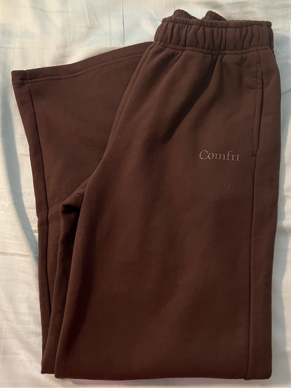 Comfrt Brown Sweatpants Unisex Sz M Wide Leg Relaxed Fit Lounge Pants